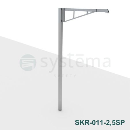 Render del pescante SKR-011 con mástil y brazo giratorio
